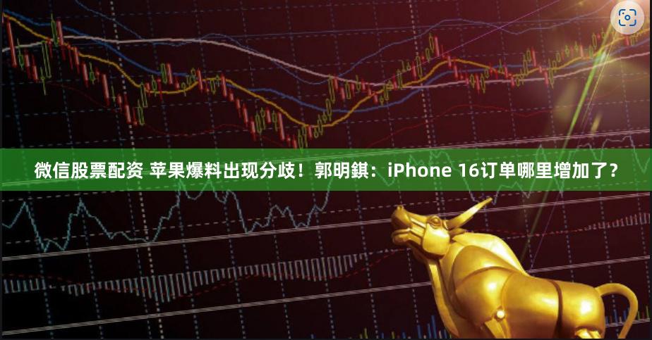 微信股票配资 苹果爆料出现分歧！郭明錤：iPhone 16订单哪里增加了？